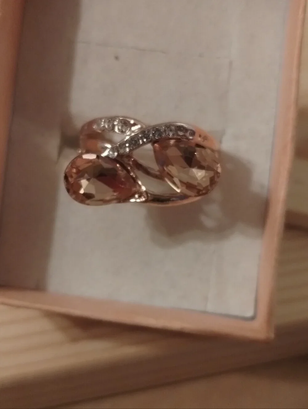 Crystal Cocktail Ring Size 9 | Oval Rhinestone Statement Fashion Jewelry